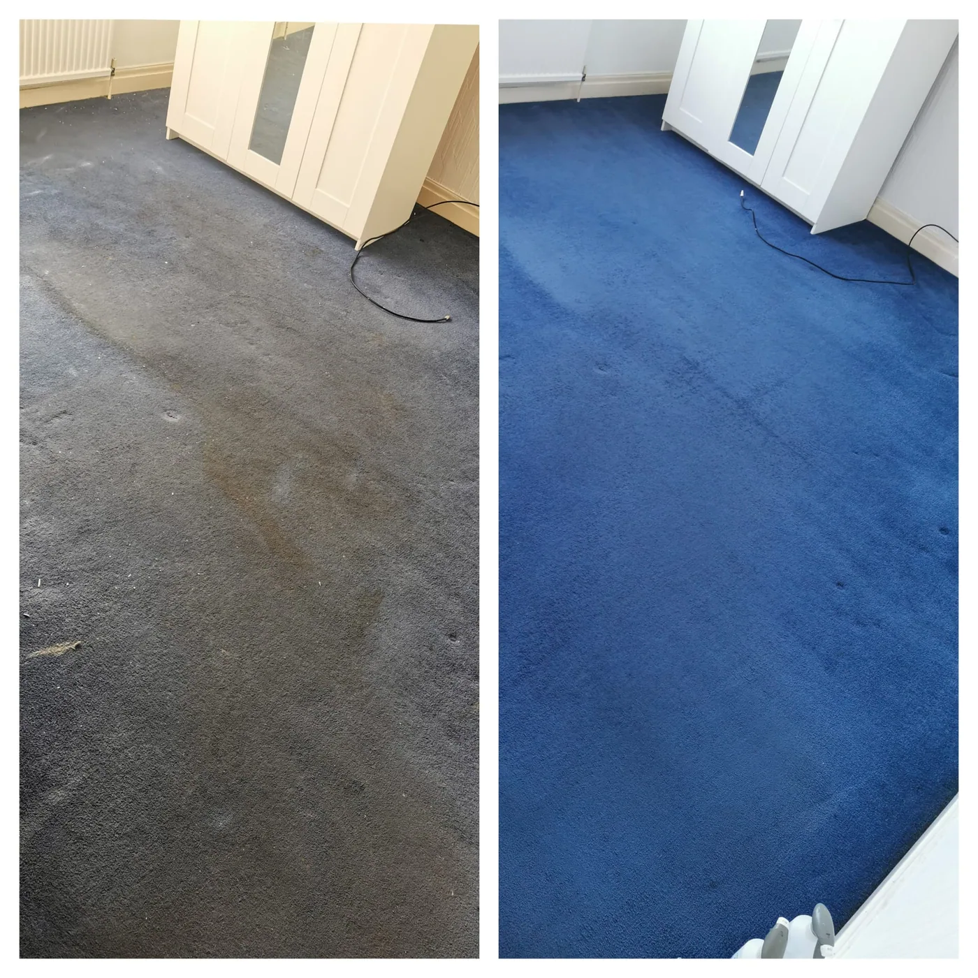Dark carpet before clean