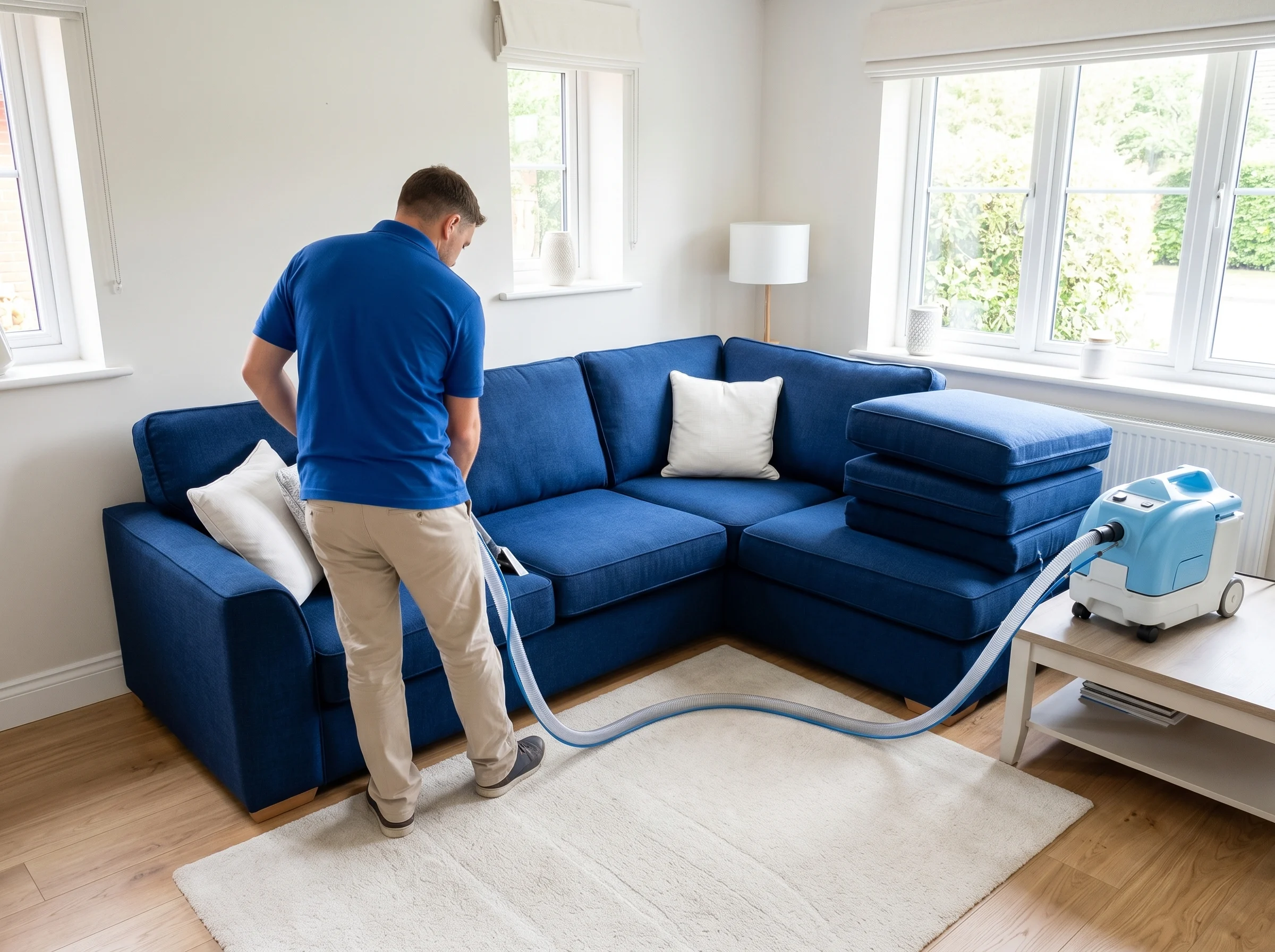 Corner sofa deep clean