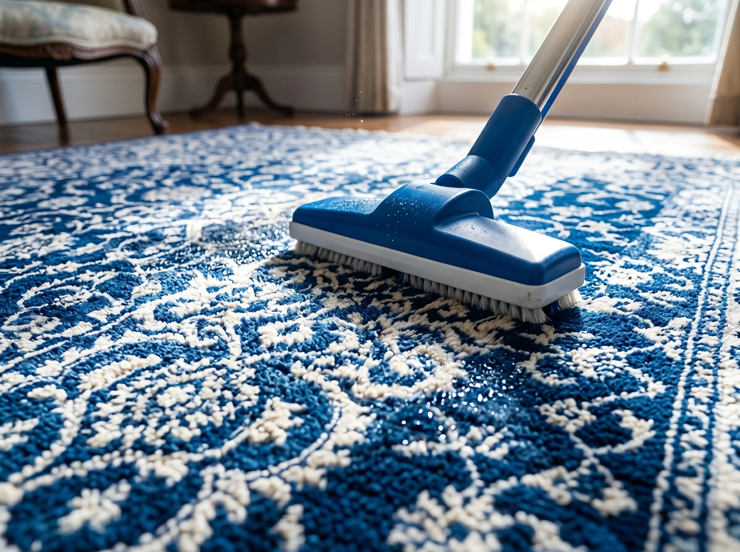 Wool rug detail clean
